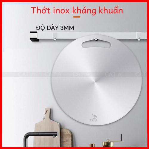 Thớt INOX304 tròn kháng khuẩn cao cấp Cát Á - Rã đông tốt, chống gỉ sét, vi khuẩn, dễ dàng vệ sinh