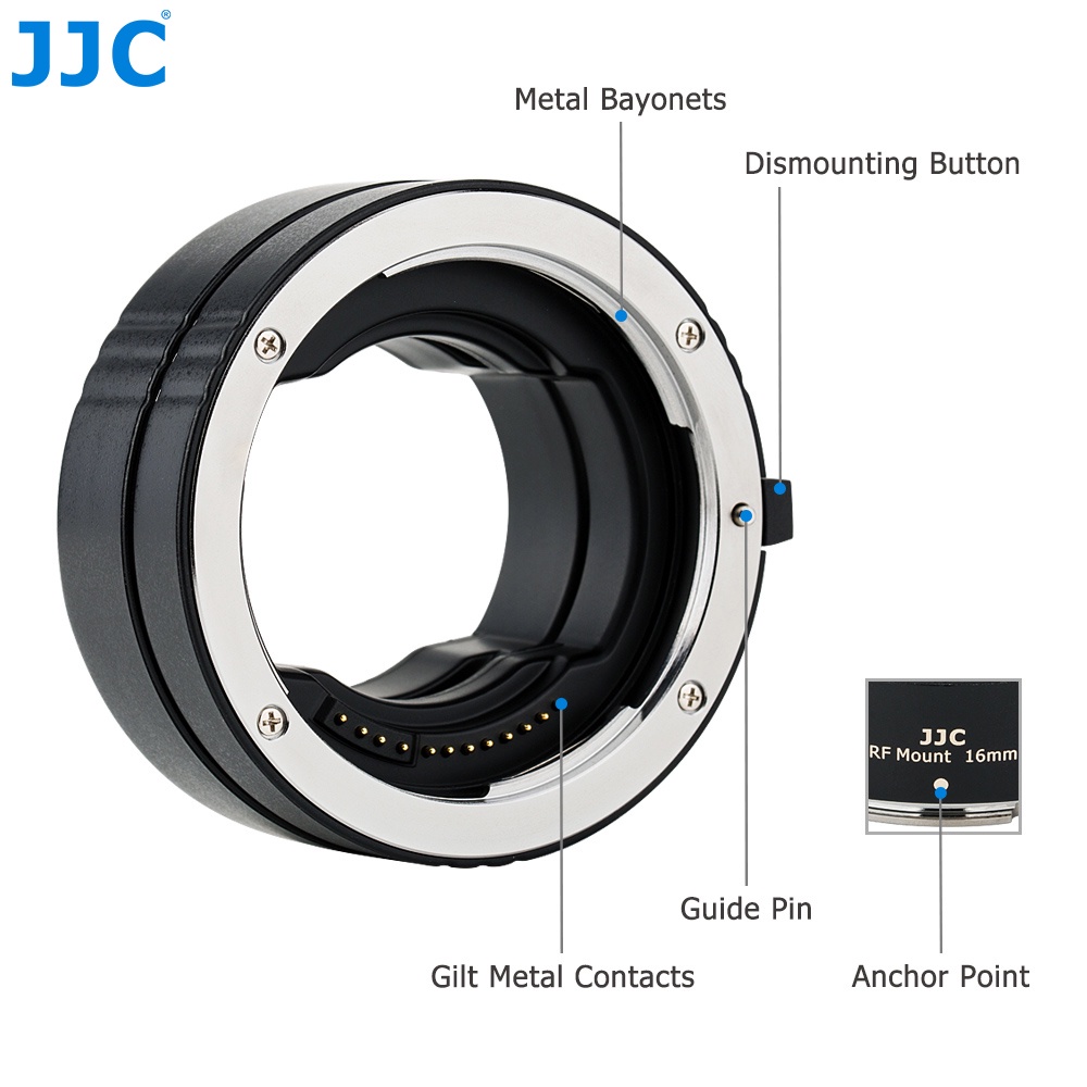 JJC Canon RF Bộ Ống Mở Rộng Tự Động Gắn Vào Ngàm Giá Gắn Bộ Chuyển Đổi Ống Kính Chụp Ảnh Macro Cho Ống Kính Ngàm Canon Rf Và Máy Ảnh Canon EOS R10 R7 R6 Mark II R5 R3 RP Ra