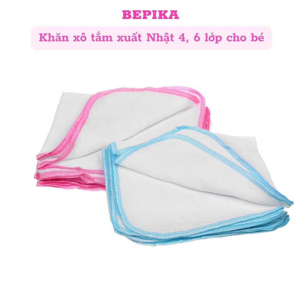 Khăn xô tắm 4, 6 lớp xuất Nhật mềm mại siêu thấm hút cho bé 70 x 70 cm