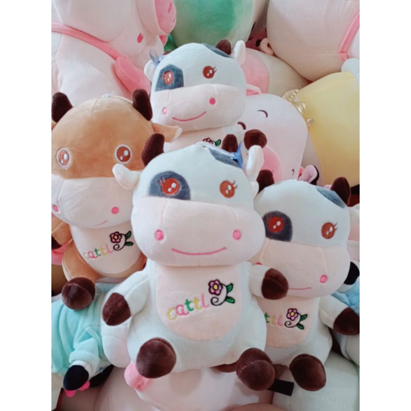 [Giảm 45%] 💥Gấu bông bò sữa vải nhung mịn cute 2 màu trắng nâu 25cm - Cony