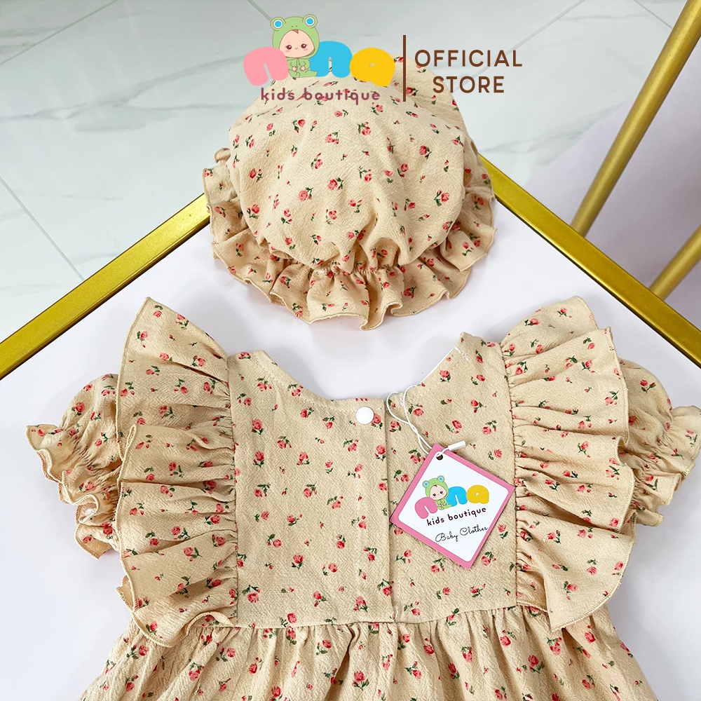 Body sơ sinh bé gái Nina Kids Boutique Đồ hè cho bé 0 24 tháng Bộ đầy tháng em bé gái Tặng kèm nón -Hàng thiết kế loại 1