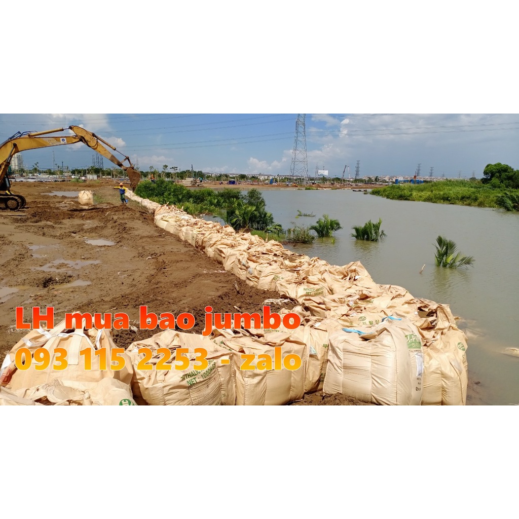 Bao jumbo tải trọng 1 tấn chuyên dụng đựng xi măng, hóa chất, khoáng sản đất cát công trình, bùn thải xử lý môi trường