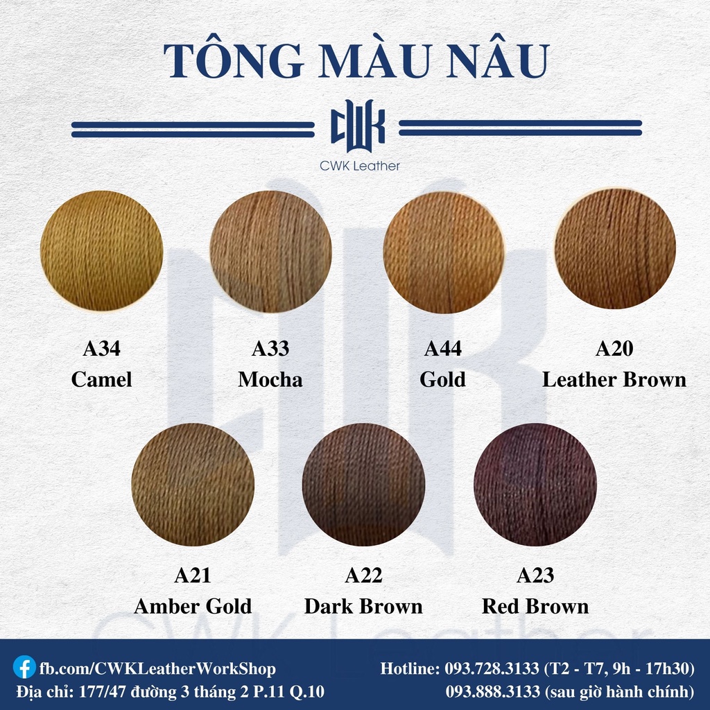 Chỉ sáp 0.45mm và 0.55mm may đồ da handmade thắt vòng tay macrame Artisan Soul