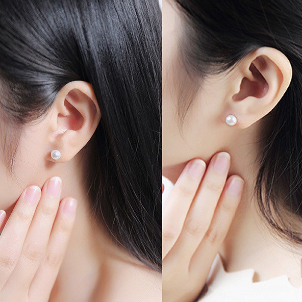 Bông tai hạt ngọc siêu xinh sát tai màu trắng nhỏ nhắn tiện lợi cho nữ KT-34