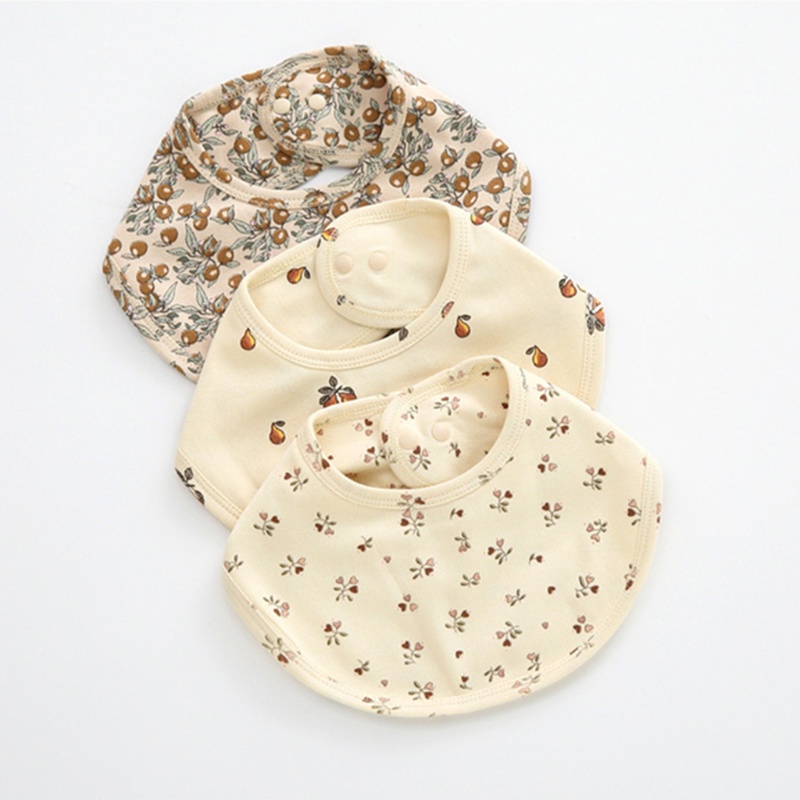 Yếm ăn cotton hai lớp in họa tiết hoạt hình dễ thương cho bé