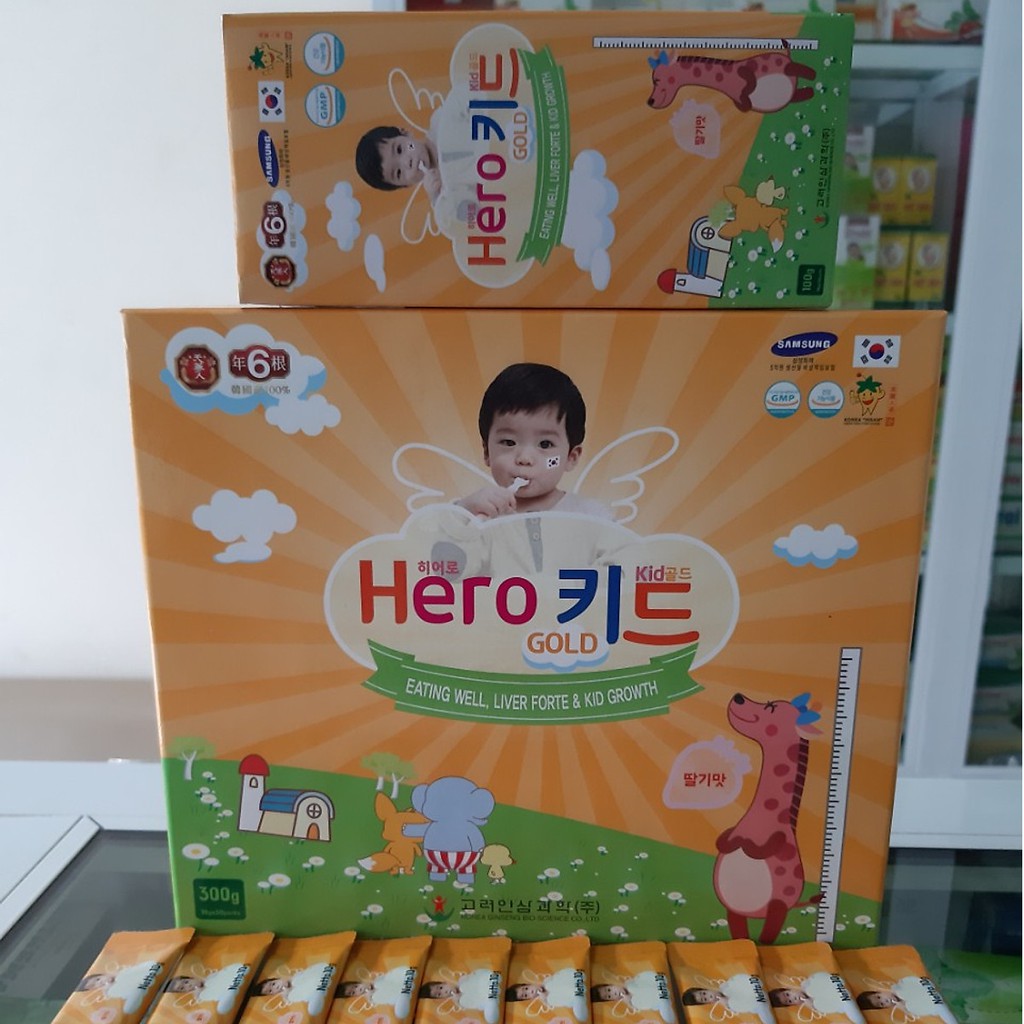 Herokid Gold – Bổ sung canxi tự nhiên giúp trẻ cao lớn, thanh nhiệt mát gan, tăng cường đề kháng (30 gói)