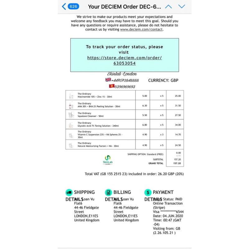 Serum The Ordinary Retinol 1% in Squalane 30ml - Tinh Chất Chống Lão Hóa, Ngừa Mụn