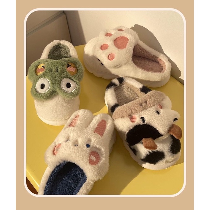 DÉP LÔNG HÌNH ĐÁNG YÊU LỚP LÔNG MỀM MẠI ẤM ÁP CHI TIẾT THÊU XỊN