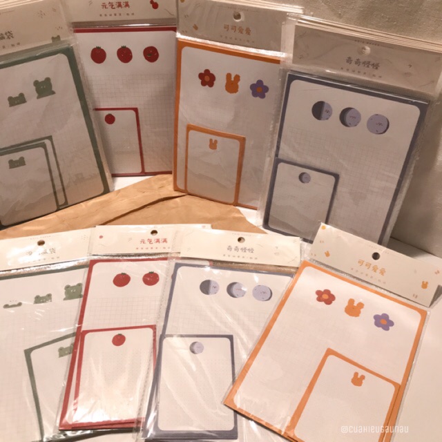Bộ tập giấy ghi bài, giấy note nhỏ kèm sticker dán