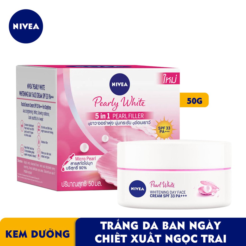 Kem Dưỡng Sáng Da, Se Khít Lỗ Chân Lông Ban Ngày Nivea Extra White Day Cream SPF30 50ml