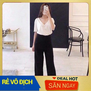 Quần ống suông cạp cao có video, ảnh thật