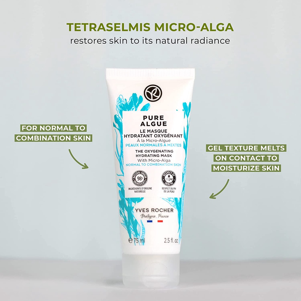 Mặt nạ dưỡng ẩm Yves Rocher Pure Algue chiết xuất vi tảo