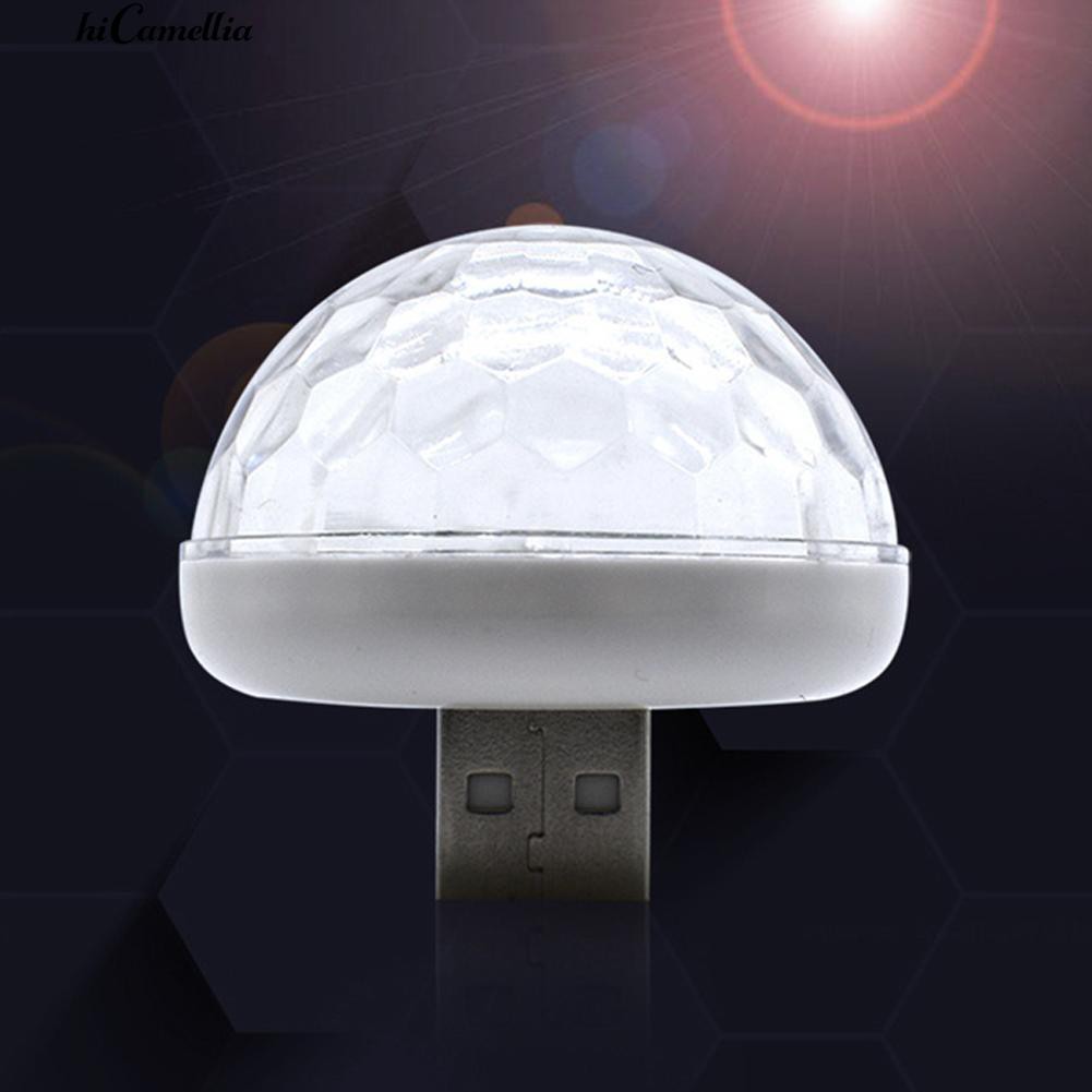 Đèn Led Mini Hình Quả Cầu Pha Lê Điều Khiển Bằng Giọng Nói Gắn Điện Thoại Trên Xe Hơi