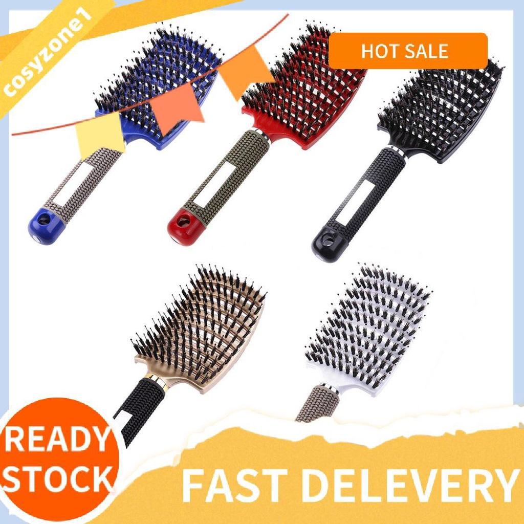 ☃ cosyzone1 ☃ Hair Scalp Massage Comb Hairbrush Bristle Nylon Women Wet Curly Detangle Brush