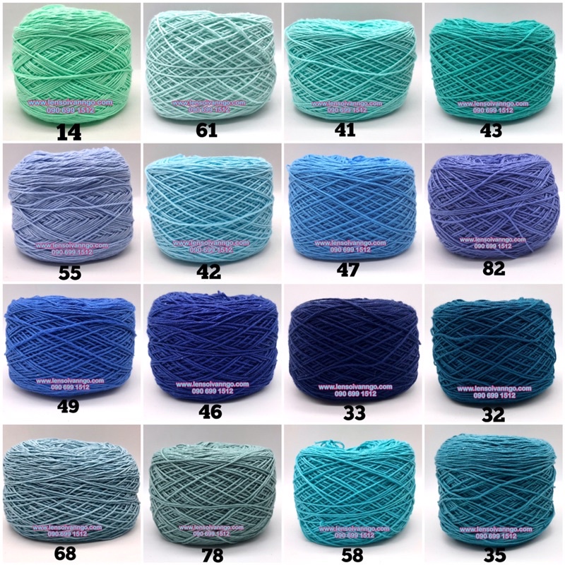 Sợi Cotton việt nam 1mm (Màu 54 ~ Màu 97) (cuộn 100gr)