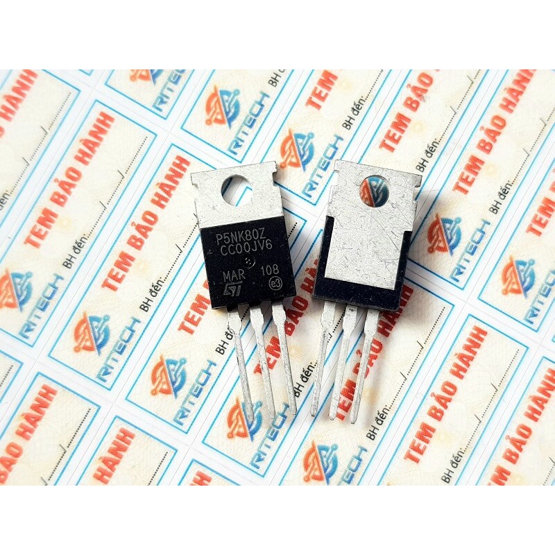 [Combo 5 chiếc] P5NK80Z, STP5NK80Z, STP5NK80ZFP Mosfet Kênh-N 800V/4.3A TO-220