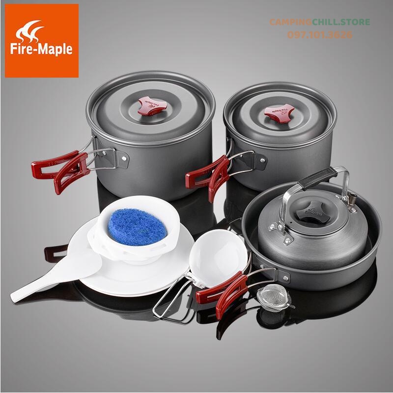 BỘ NỒI + ẤM NƯỚC ĐI DÃ NGOẠI, CẮM TRẠI FIRE MAPLE FMC-209