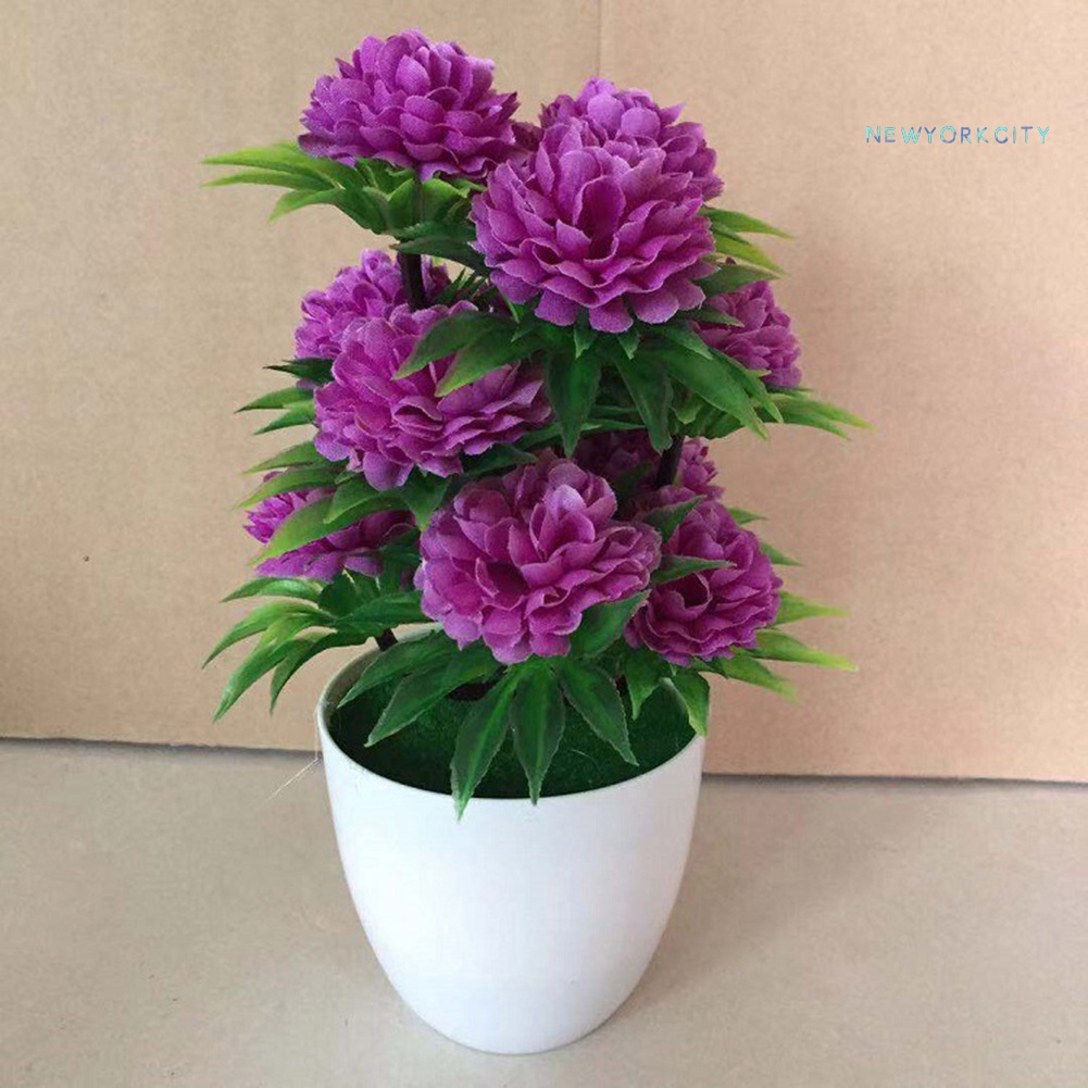 1 Chậu Hoa Cúc Nhân Tạo Trang Trí Nhà Cửa