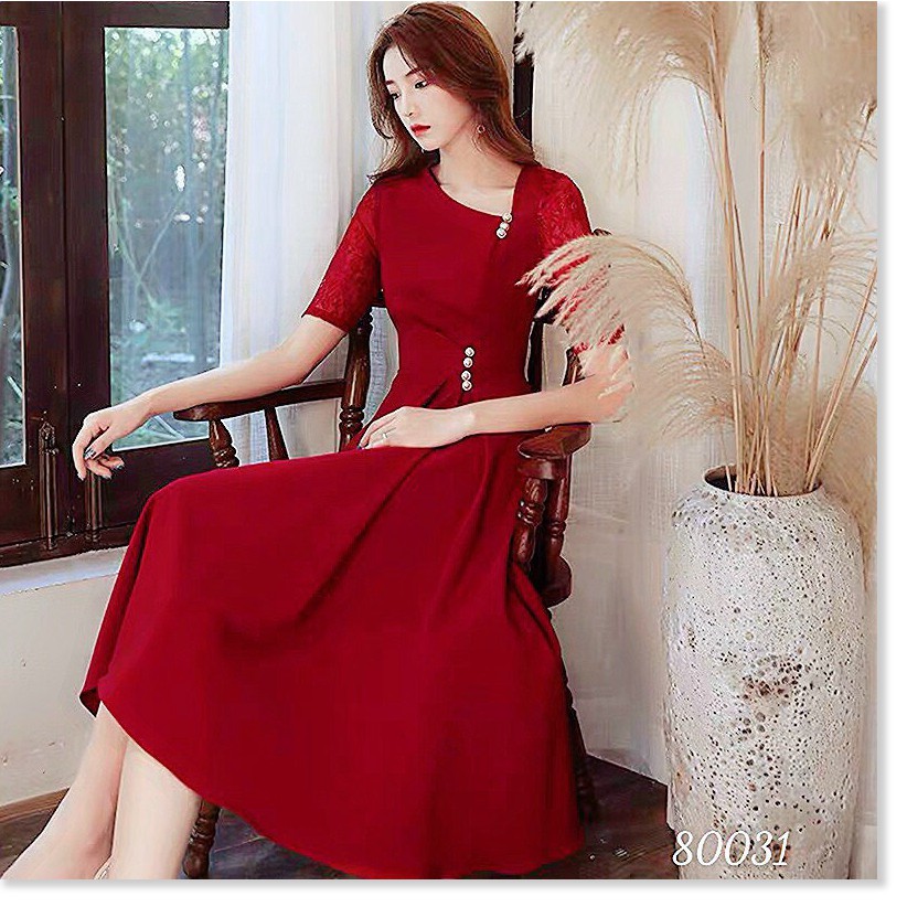 ĐẦM COTTON LẠNH PHỐI REN,THIẾT KẾ HỌA TIẾT TRƠN NHƯNG KHÔNG KÉM PHẦN SANG TRỌNG LANA FASHION
