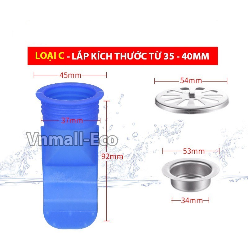 [FULL SIZE] Phụ kiện Silicone lắp thoát sàn chống mùi hôi ngăn vi khuẩn trào ngược