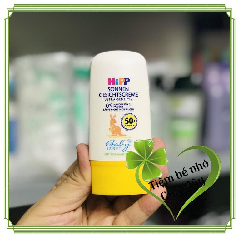 (đủ bill) Kem chống nắng Hipp của bé dành cho da mặt, siêu nhạy cảm, SPF 50+, 30 ml
