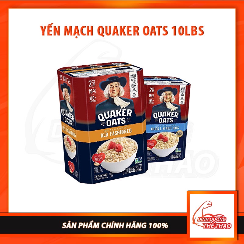 【HÀNG CHUẨN】Yến Mạch Quaker Thùng 4,52kg Cán Dẹp/ Cán Vỡ Làm đẹp - giảm cân - bé ăn dặm