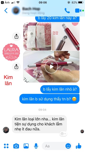 Kim lăn tạo hạt môi, lông mày trong phun xăm