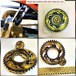 TRỌN BỘ NHÔNG XÍCH SÊN ĐĨA KIỂU XE MÁY EX150 SIÊU CHẤT ĐỒ CHƠI XE MÁY