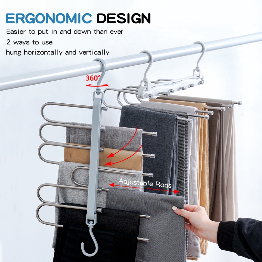Móc Treo Quần Nhiều Tầng Có Thể Gấp Gọn Tiện Dụng