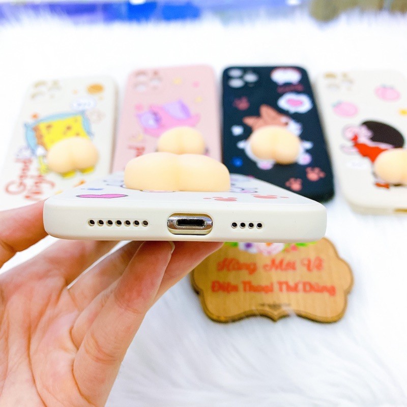 Ốp lưng iPhone 12pro 12promax 11 11promax xsmax cusin mông trái đào cạnh vuông