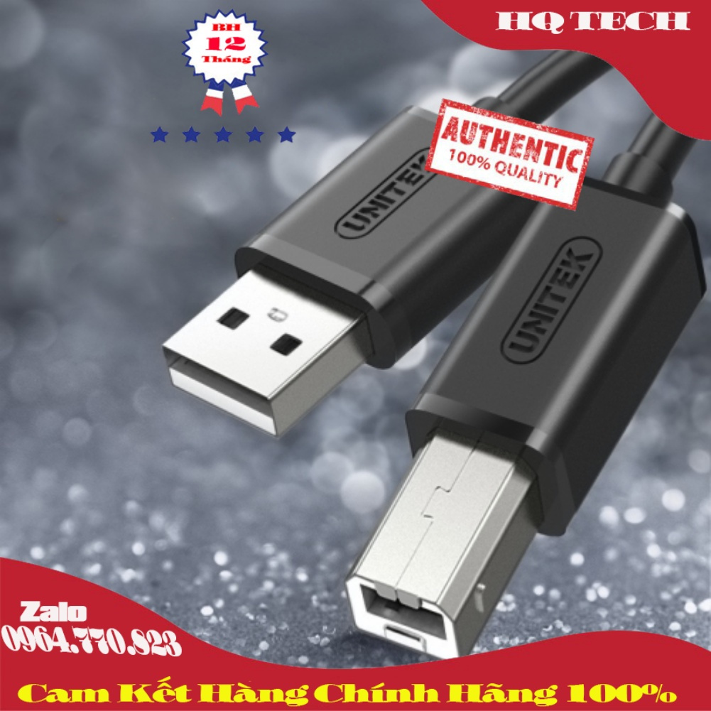 CÁP MÁY IN TỐC ĐỘ CAO 480Mbps USB 2.0 DÀI 5 MÉT HÀNG CHÍNH HÃNG UNITEK YC421