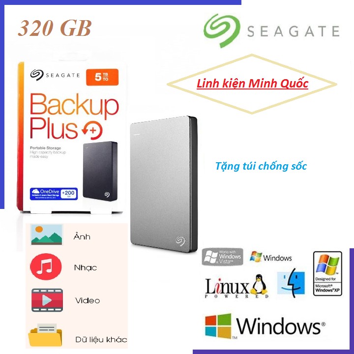 ổ cứng di động Seagate Backup Plus  Slim 250GB,320GB,500GB,1000GB USB3.0