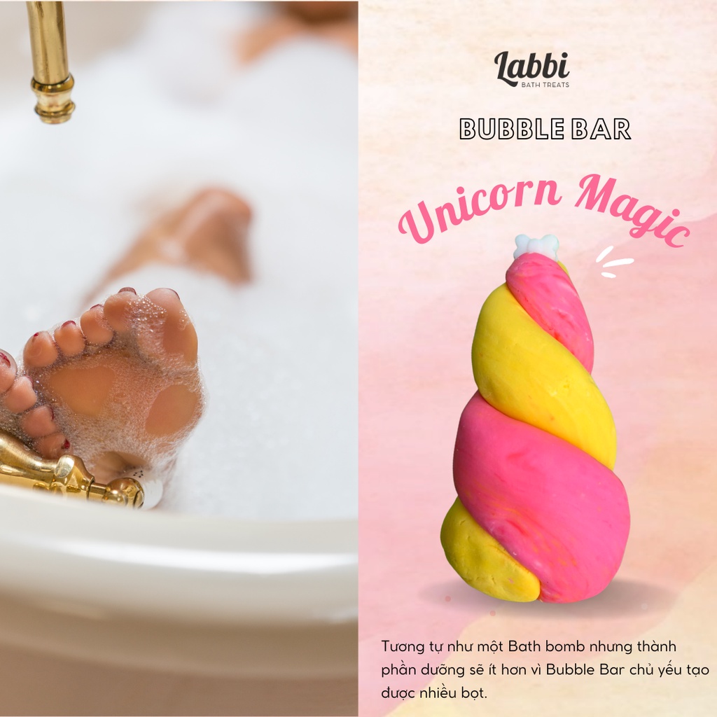 Bánh siêu tạo bọt bồn tắm UNICORN MAGIC [Labbi] Bubble Bar