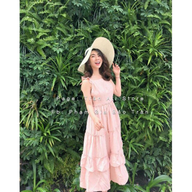 Đầm tầng màu trơn, hết bi