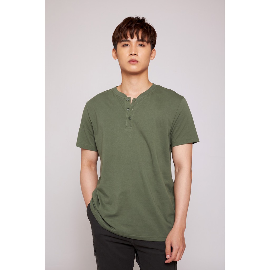 Áo Thun Nam BOO Dáng Basic 100%Cotton Cổ Cúc Henley | BigBuy360 - bigbuy360.vn