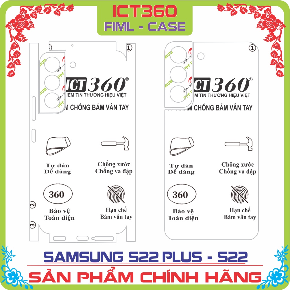 Dán mặt sau, Dán Lưng SAMSUNG S22, S22+, S22 ULTRA PPF 4 lớp Chống Trầy Xước Cao Cấp