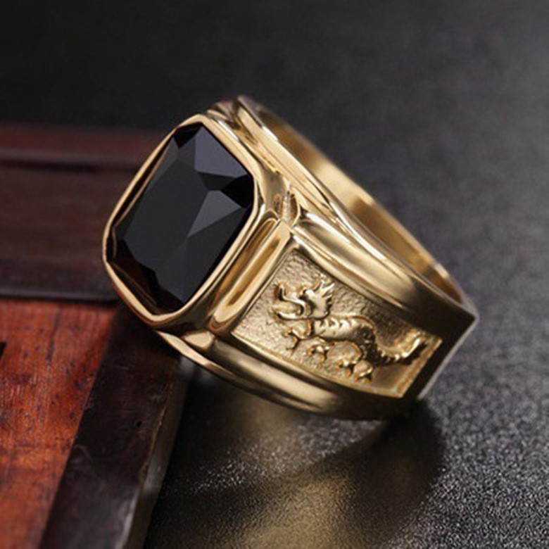 Nhẫn Đá quý Rồng Vàng 24K Thời Trang Nam
