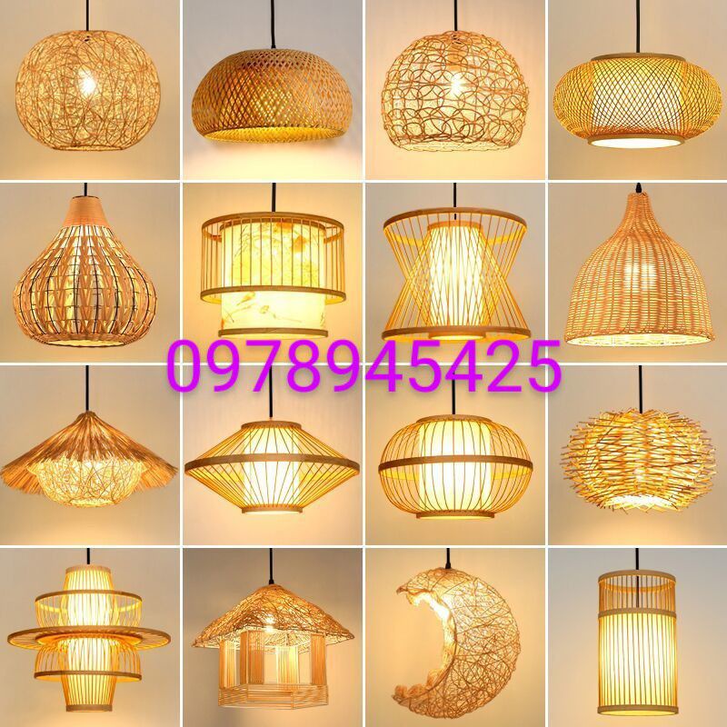 Đèn tre đèn mây tre đèn thả mây tre đủ mẫu giá gốc