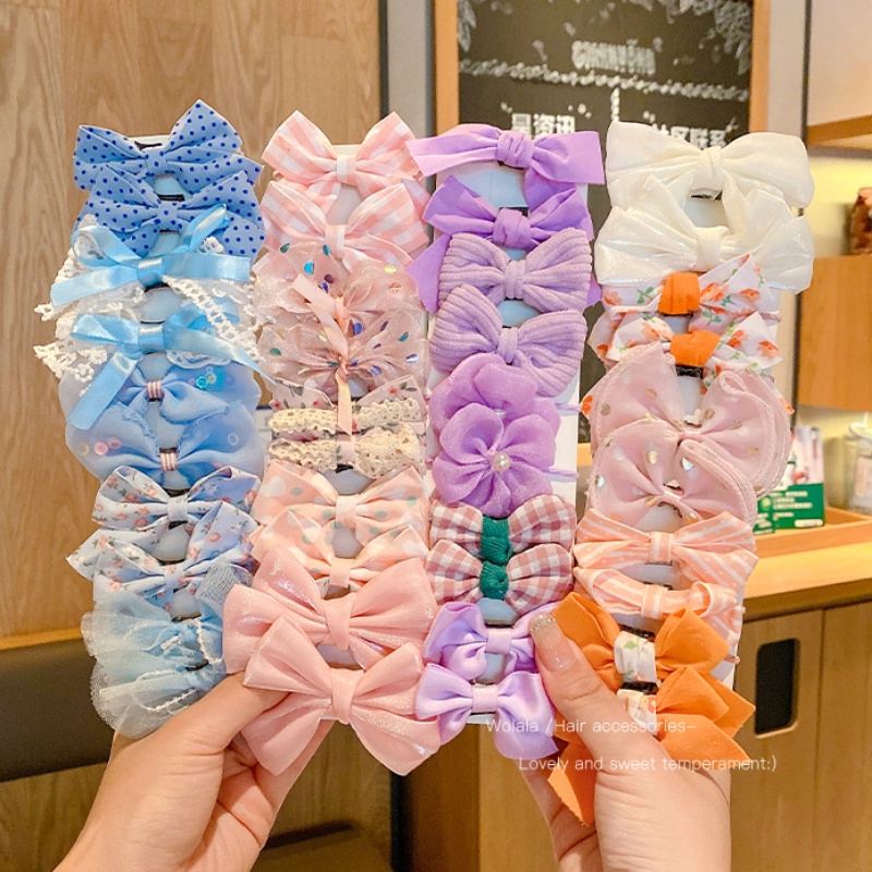 Set 10 Dây Cột Tóc Nơ Dễ Thương Cho Bé Gái