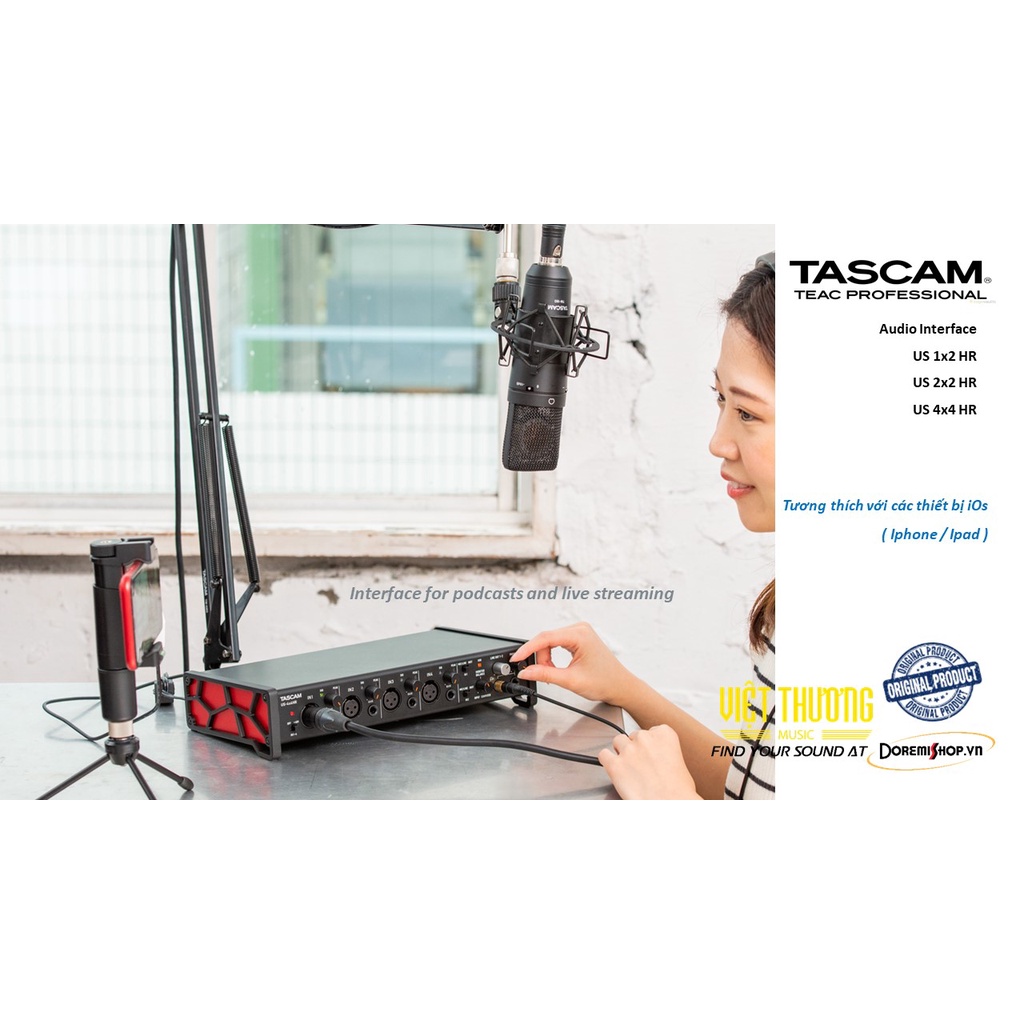 Thiết Bị Chuyển Đổi Tín Hiệu Âm Thanh TASCAM Audio Interface US 1x2 HR