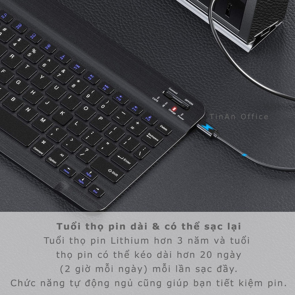 INPHIC Bàn Phím Không Dây Bluetooth  Siêu Mỏng Cho Mac, iPad, iPhone, Máy Tính Bảng Và Laptop Windows, Máy Tính Để Bàn