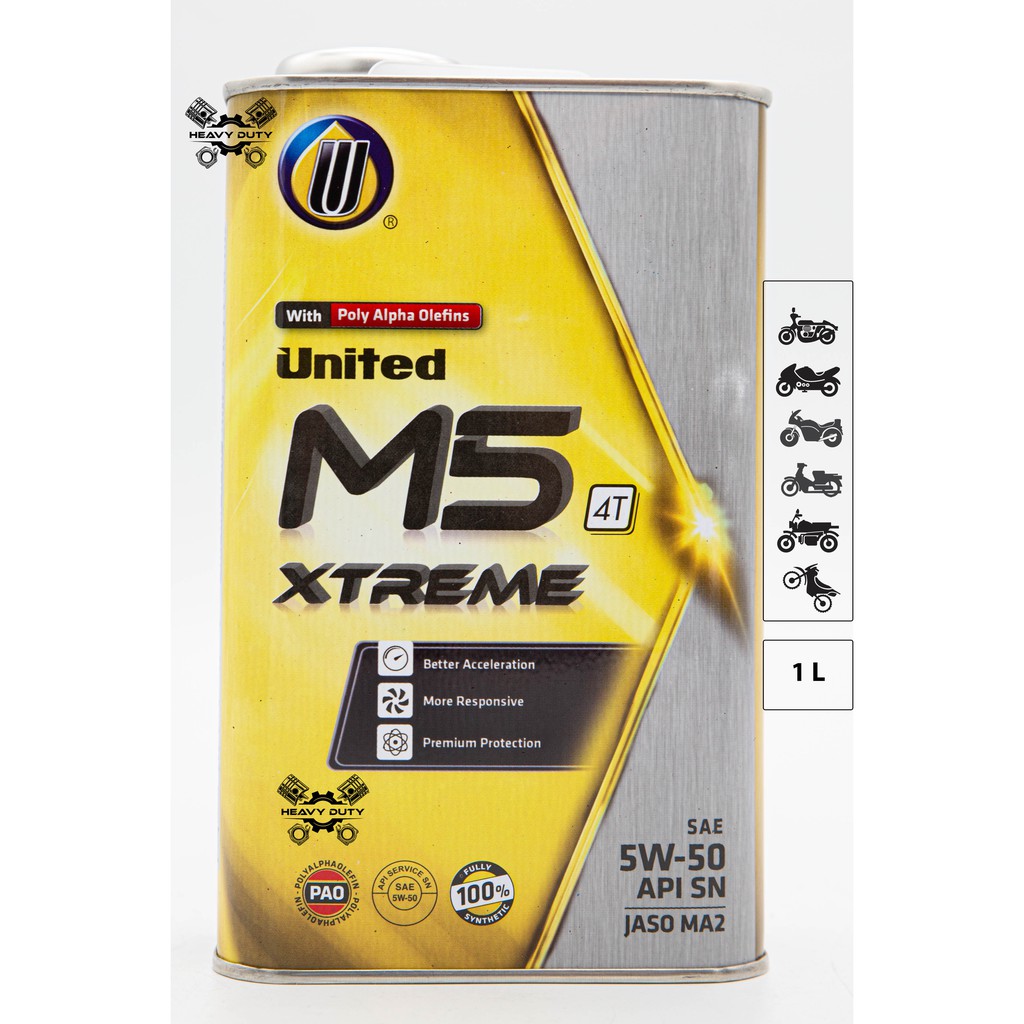Nhớt Moto Cao Cấp 5W50 - United M5 Xtreme [1L]