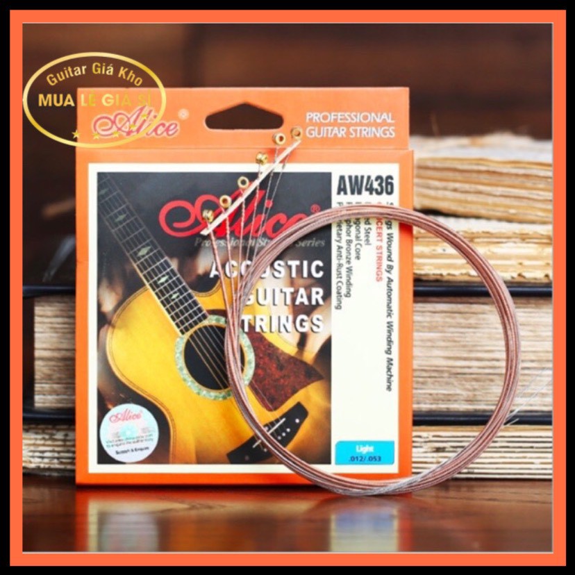 Bộ 6 Dây đàn guitar Acoustic Alice AW436 (Chính Hãng)