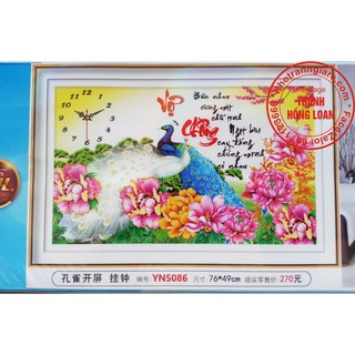 Tranh đính đá đồng hồ vợ chồng YN5086
