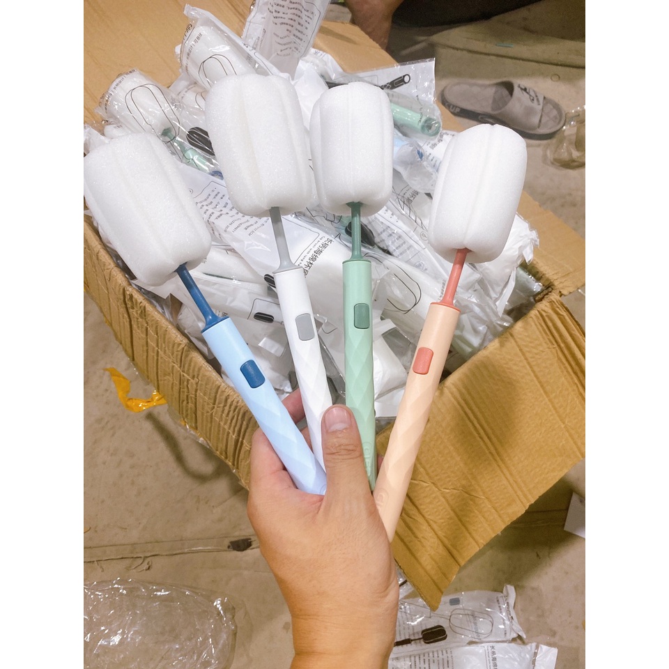 Cọ bình sữa bằng Mút Xốp - đầu mút có thể thay thế