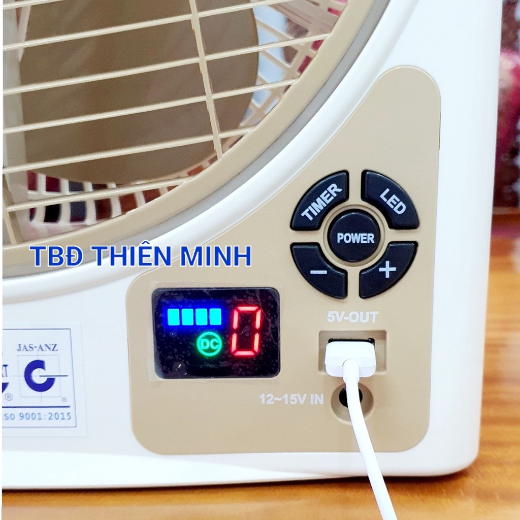 QUẠT VÀ ĐÈN SẠC TÍCH ĐIỆN AC/DC HONJIANDA FL223