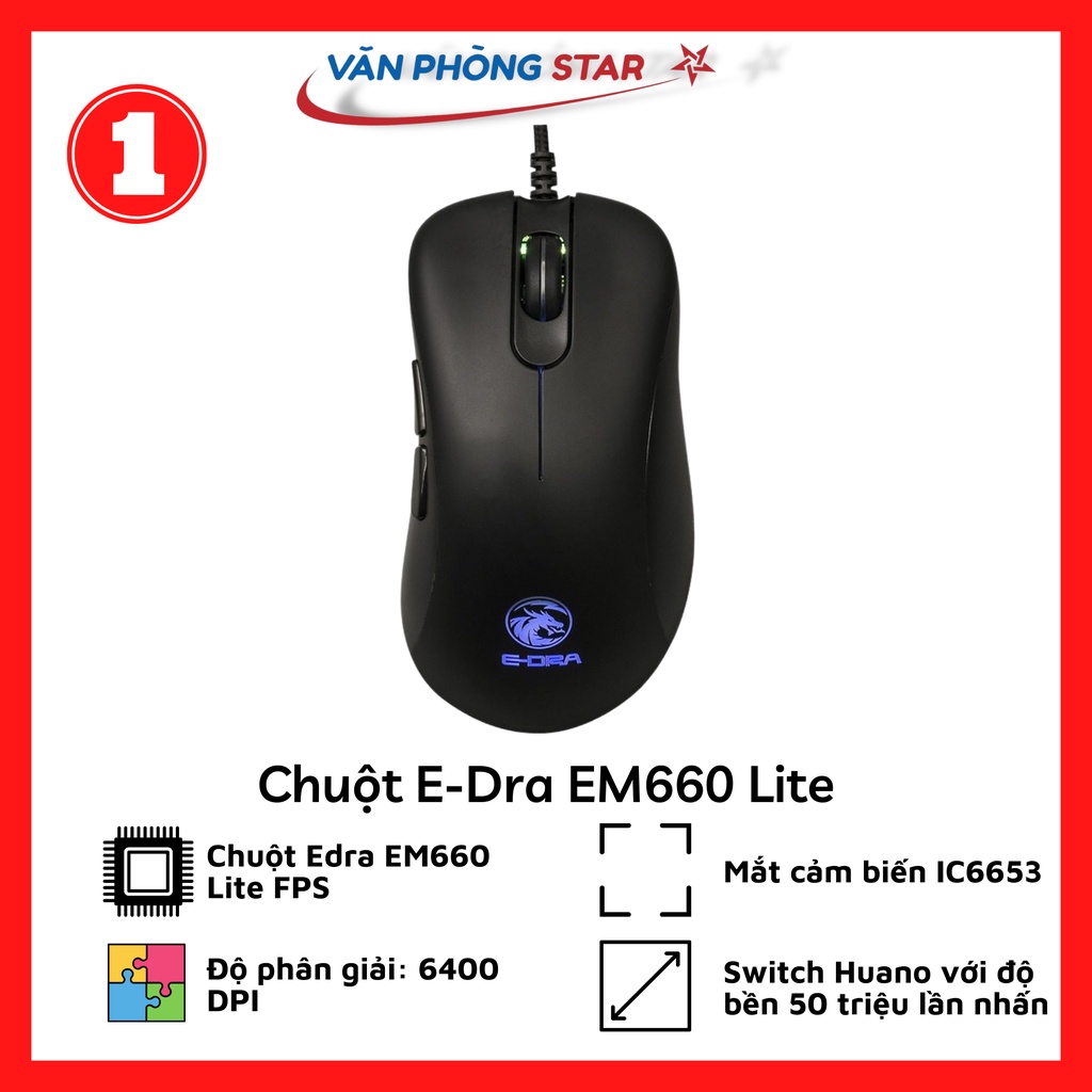 Chuột Edra EM660 Lite FPS Hồng (USB)