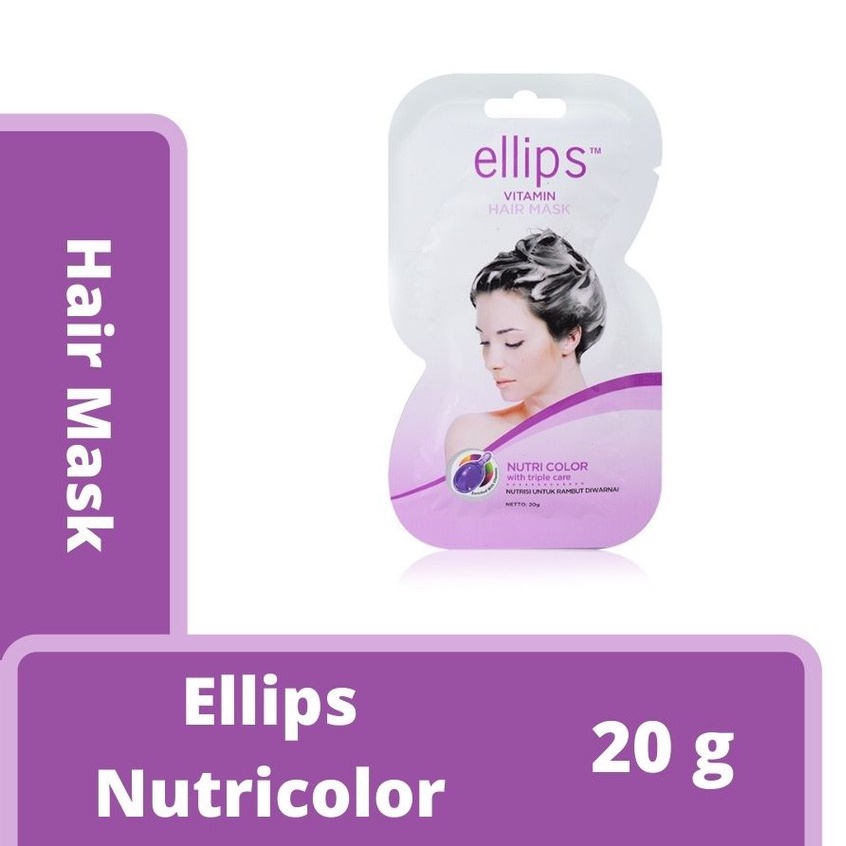 Ủ Tóc Ellips Dạng Kem Hair Mask Nutri Color Sachet nuôi dưỡng tóc nhuộm gói 20g