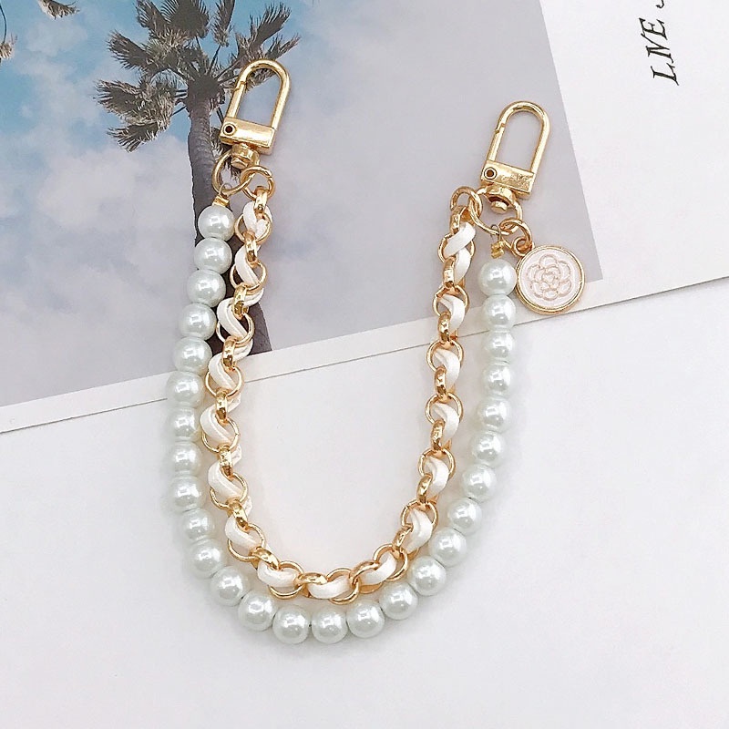 Dây Đeo Tay Gắn Túi Xách/Điện Thoại Đính Ngọc Trai Giả Thời Trang
