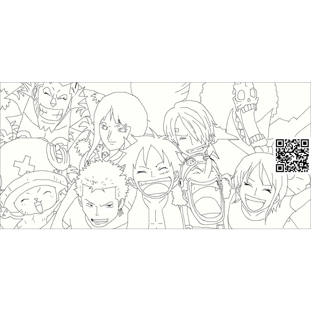 1874 Tranh tô màu hải tặc luffy mũ rơm Anime OnePiece khổ giấy A4 7-1
